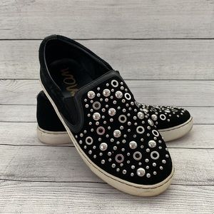 Sam Edelman Black Studded Slip on sneakers!